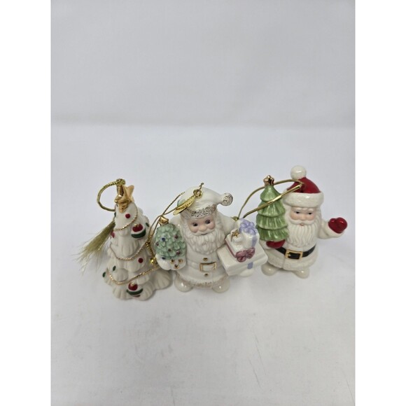 LENOX CHRISTMAS ORNAMENT BUNDLE LOT OF 3 SANTA CLAUS X 2 TREE ORNAMENT CLUB - Picture 2 of 13